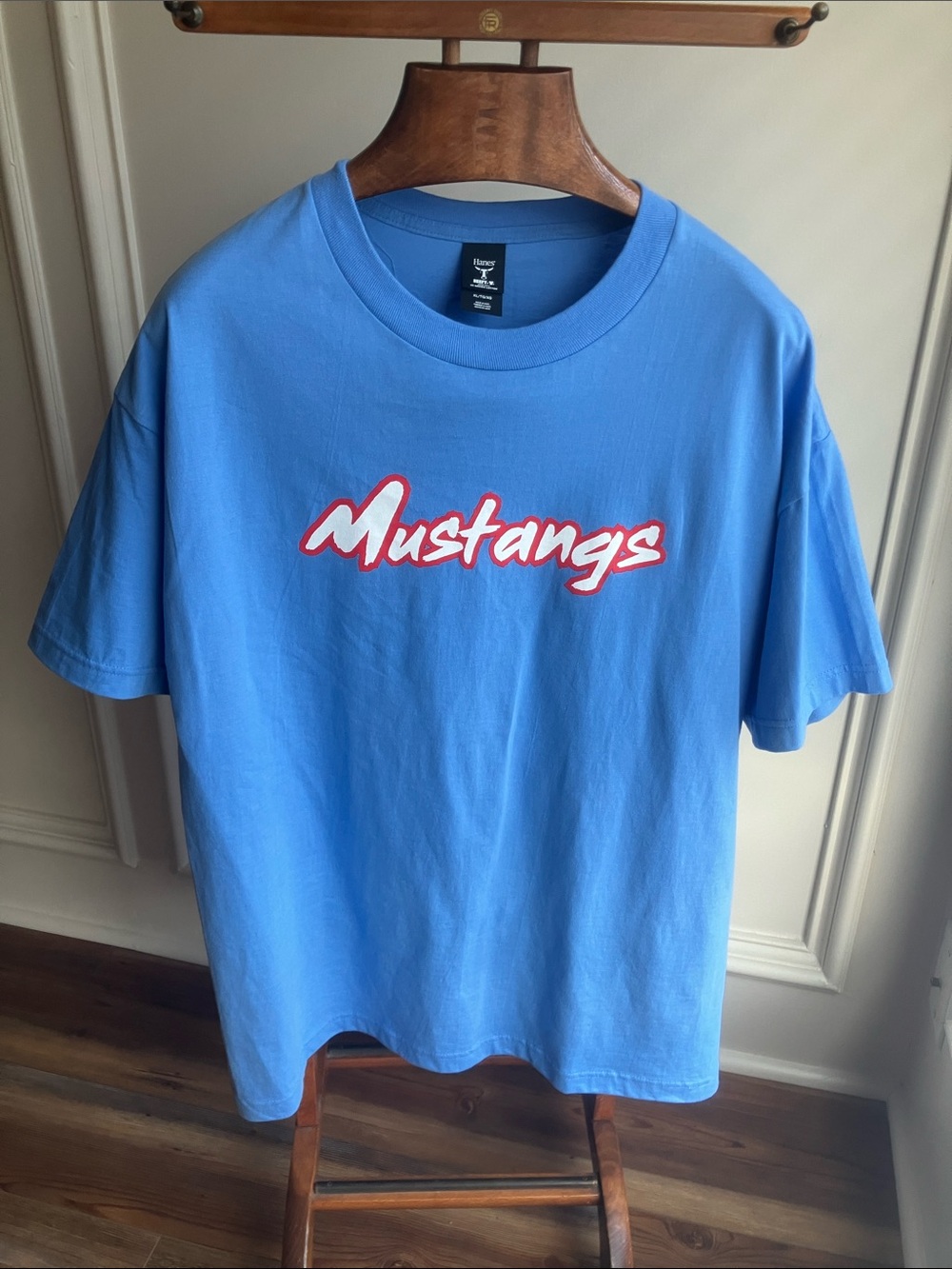 Hanes Light Blue "Mustangs" Graphic Tee